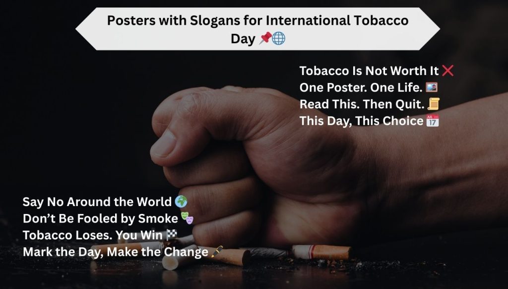 Posters with Slogans for International Tobacco Day 📌🌐