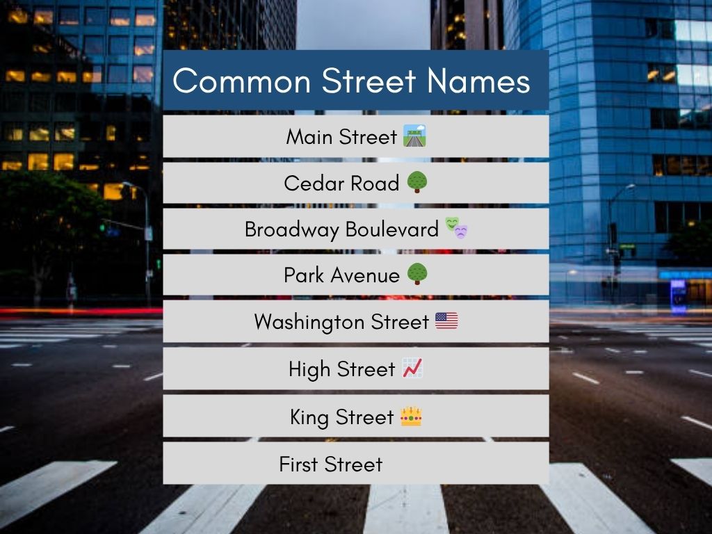 common street names