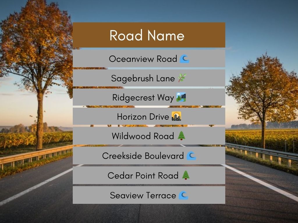 road names