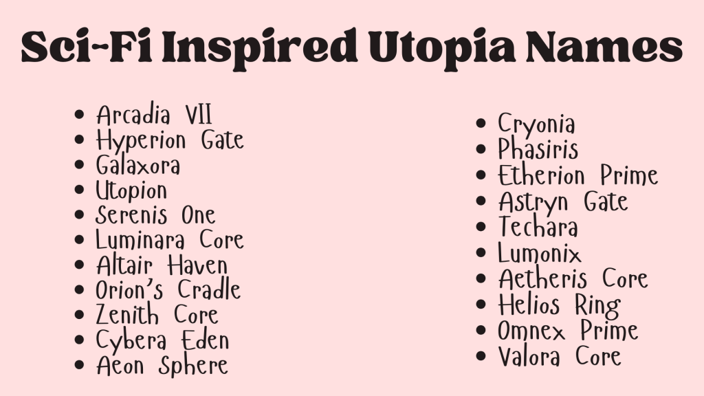 Sci-Fi Inspired Utopia Names