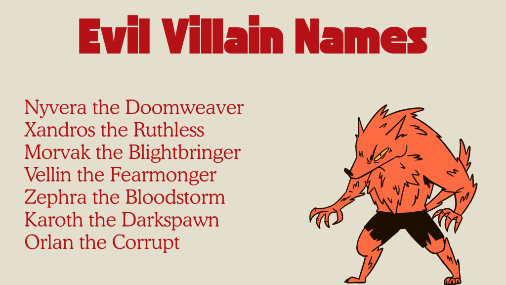 Evil Villain Names